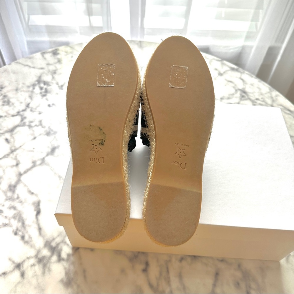 DIOR DEEP BLUE DIOR GRANVILLE DIOR OBLIQUE EMBROIDERED COTTON MULE 37 - Picture 4 of 9